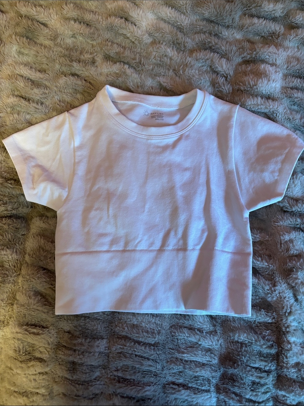 White aerie OFFLINE cropped tee